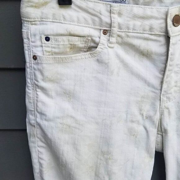 Gap 1959 Always Skinny Off white on Off white floral Jeans size 30 - Picture 8 of 9